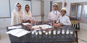 Mariya, Mustufa, Huzefa and Zainab testing different breads at their school lab (Photo- City As Lab)