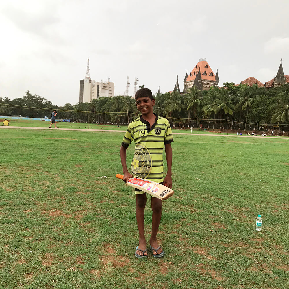 Durvesh with Cricket Bat