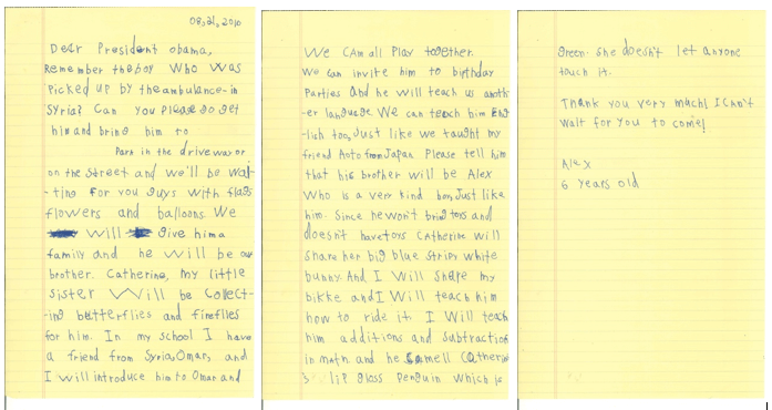 Alex's Handwritten letter