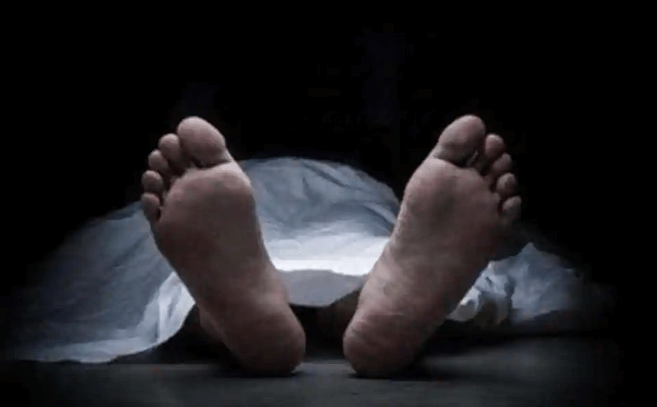 A dead person's leg